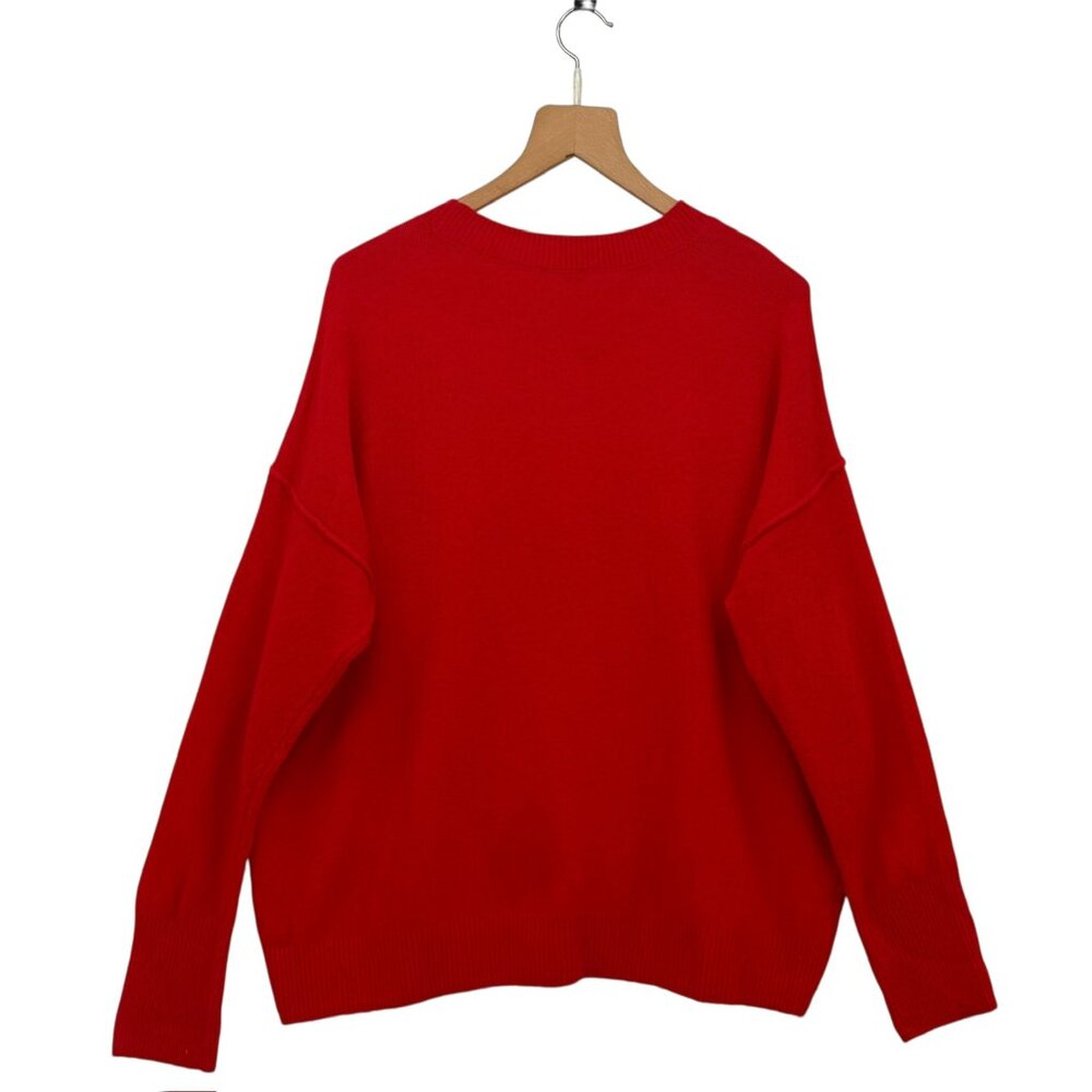 Vince Camuto Red Sweater w/ Front Seam Detail L‎ - Picture 3 of 6